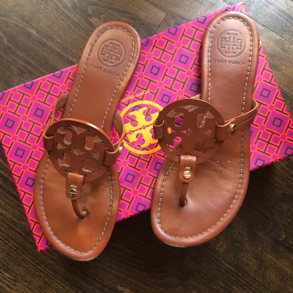 Tory Burch Miller Sandal , brown Leather size 8